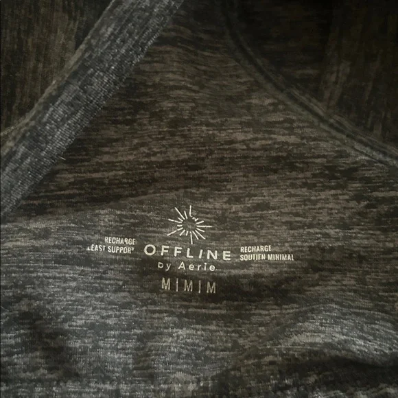 Offline By Aerie Hugger Recharge Least Support Charcoal Heather Sport Bra SzM - Picture 6 of 6